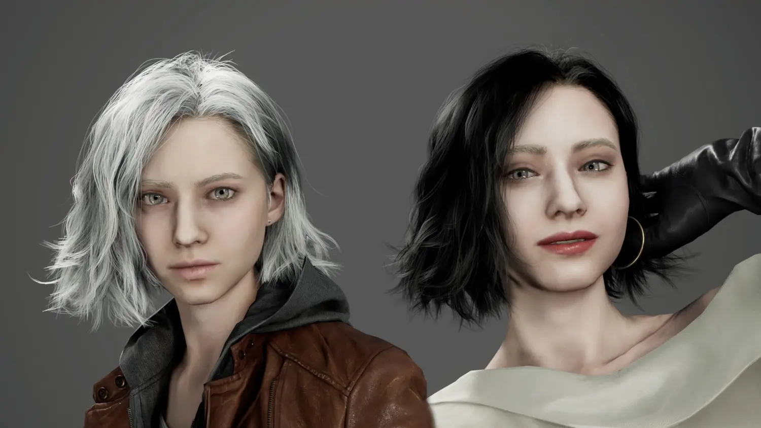 Чёрные и белые волосы для Грейс