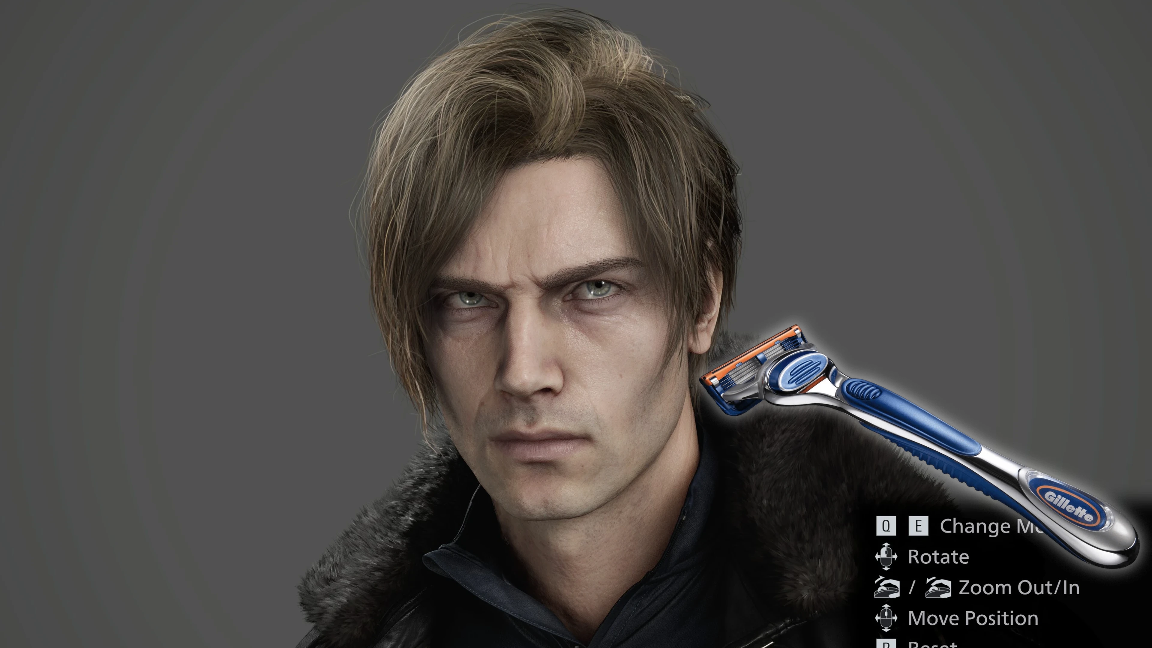 Леон без щетины и усов