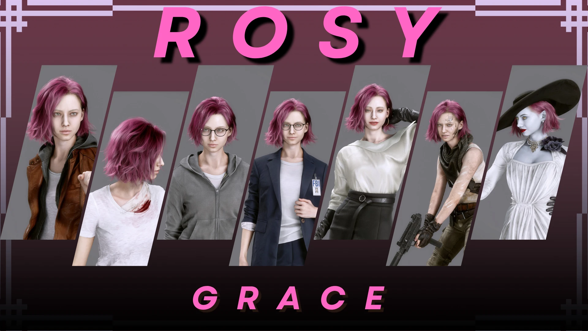 Розовые волосы Грейс