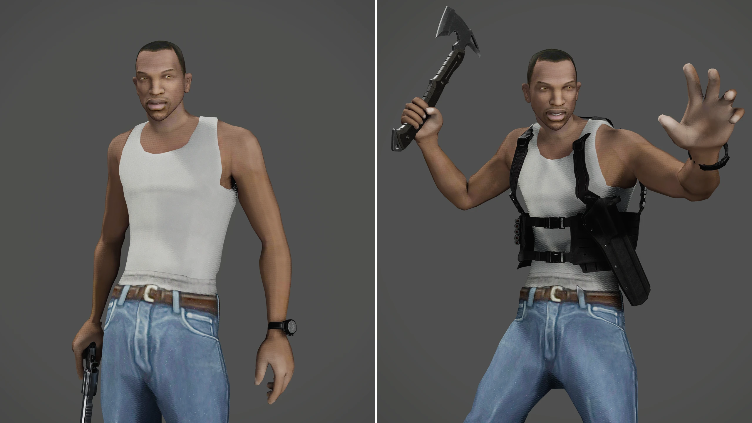 Си-Джей из GTA San Andreas вместо Леона