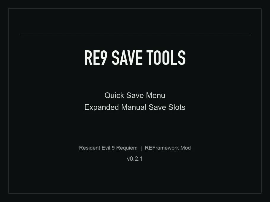 RE9 Save Tools - ручное сохранение с горячей клавишей