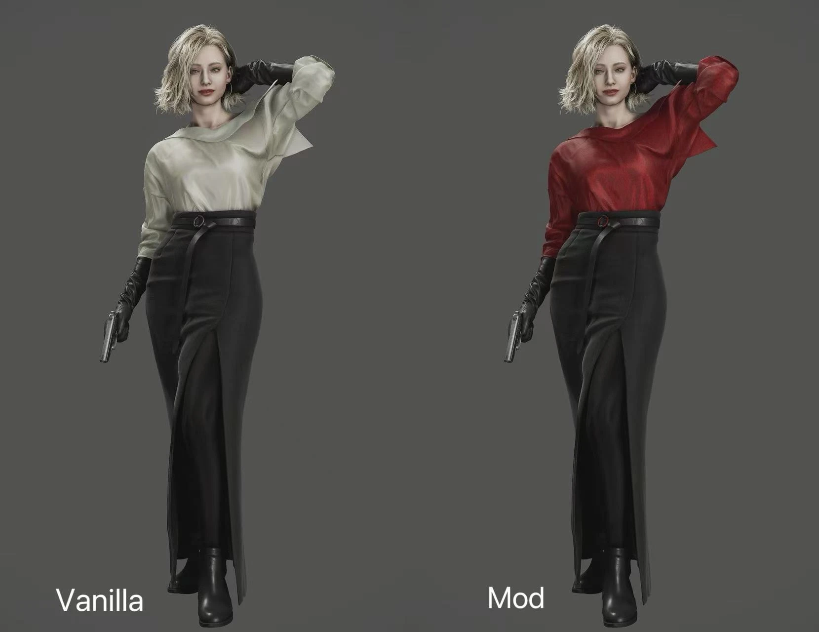 Красная блузка Грейс в костюме Нуар