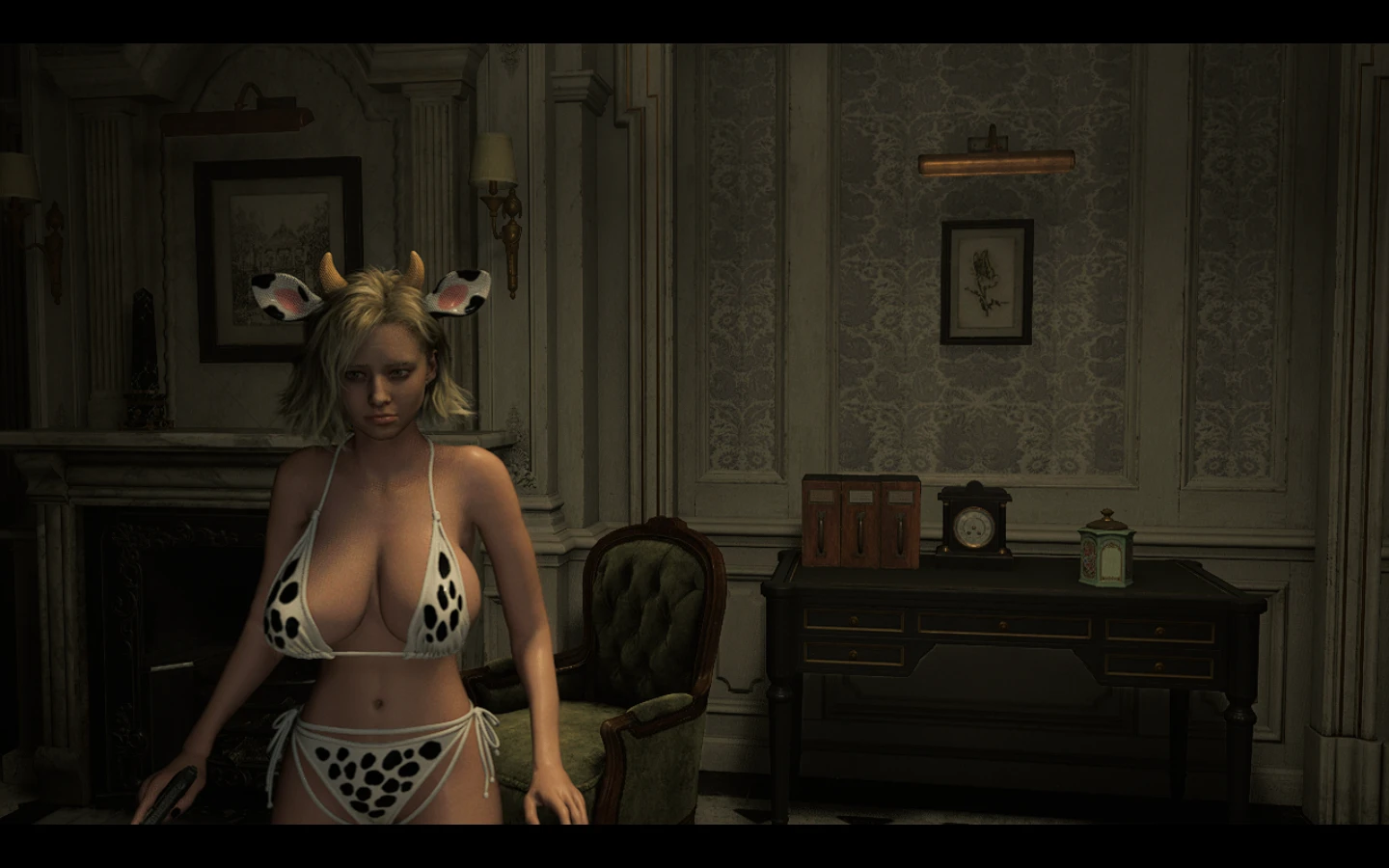 Грудастая Грейс в образе коровы